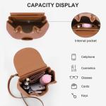 Kleine schoudertas dames handtas hengseltassen designer lederen schoudertassen crossbody bag dames elegante handtas mode portemonnee met draaggreep bovenaan, bruin
