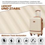 COOLIFE Koffer trolley koffer reiskoffer van ABS harde schaal trolley 4 wielen TSA-slot De koffer bevat 1 reistas en 1 toilettas, zwart/bruin, koffer