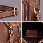 Schoudertas Heren Lederen Vintage Heren Messenger Bag met Schoudertas voor Werkreizen Dagelijks leven, lichtbruin, Retro