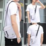 Schoudertas voor heren, kleine schoudertas voor heren, crossbody bag heren, waterdichte heren schoudertas van polyester, tas voor heren, geschikt voor outdoorsport en wandelen, zwa