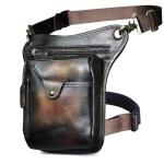 Waterdichte Motorfiets Tas Dikke Lederen Mannen Ontwerp Casual Koffie Klassieke Schouder Sling Bag Reizen Fanny Taille Riem Pack Been Tas (Color18)
