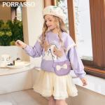 Crossbody Tas met Boog Knoop Klein Meisje Handtas Schoudertas Mini Flap Tas PU Lederen Messenger Bag Kleine Portemonnee Satchel, Paars A, Small