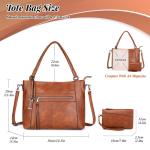 BAIGIO 2-delige handtas dames schoudertas grote shopper tassen PU lederen schoudertas draagtas hengseltas geschenk tas tas set met portemonnee ritssluiting voor kantoor winkelen re