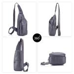 FANDARE Sling Bag leren borsttas, schoudertas, waterbestendige draagtas, voor heren, schoudertas voor wandelen, fietsen, reizen, vrije tijd of multifunctionele dagrugzak