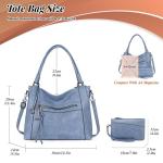 BAIGIO 2-delige handtassen voor dames, schoudertas, grote shoppertas, PU-leer, schoudertas, draagtas, hengseltas, cadeau, tote bag set met portemonnee, ritssluiting, voor kantoor, 