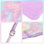 Meisjes regenboog pluche tassen pluche handtassen verstelbare schoudertassen pluche tas regenboog haarspelden portemonnee voor kleine meisjes vrouwen rollenspel, stijl 2, Hedendaag