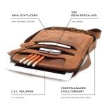 LEABAGS Leren schoudertas voor dames en heren, messenger bag met schouderriem, werktas, draagtas, handtas, echt lederen tas, Natuur Lichtbruin, Boheems, gedeconstrueerd, minimalist