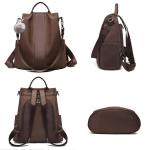 Dames Rugzak Waterdichte Nylon Schooltassen Anti-diefstal Schoudertassen, Koffie, L, Handtassen