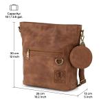 Schoudertas Siena, schoudertas van leer, handtas voor vrouwen, camel, Crossbody