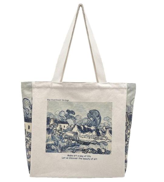 Canvas Tote Bag Esthetisch - Tote tas met ritssluiting en binnenvak door schouder Tote tassen voor vrouwen winkelen en reizen - Waardering cadeau voor leraar bruidsmeisje vriendsch