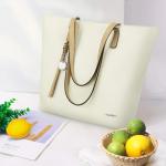 Handtas dames shopper grote damestas voor kantoor school winkelen, beige, X-Large, tote