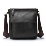 Vintage schoudertas leer heren tas om te hangen dames schoudertas echt leer polstas crossbody bag werktas messenger bags cadeau voor mannen, bruin, L