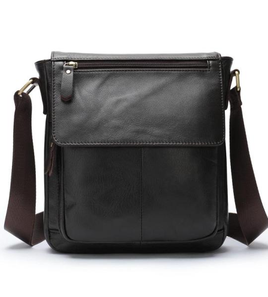 Vintage schoudertas leer heren tas om te hangen dames schoudertas echt leer polstas crossbody bag werktas messenger bags cadeau voor mannen, bruin, L