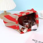 Onderarmtas, clutch, portemonnees, geweven gehaakte handtassen, knoedels, handgemaakt, colorblock clip tas voor dames, zomer, reizen, strand, tas, Rood & Goud Gestreept