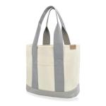 Middelgrote handtas voor dames, canvas, tas, schoudertas, shopper voor boeken, dagelijks gebruik, werk, grijswit, M(33cmx30cmx16cm)