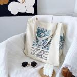 Draagtas, Draagtassen Dames, Boodschappentas, Schoudertas Stoffen Tas, Katoenen Tas, Jute Tas, Met Vintage Print, Canvas Tote Bag om te winkelen School