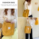 Grote schoudertas voor dames, corduroy schoudertas, strandtas, crossbody tas, shopper, tote bag, boodschappentas, handtas, shopper voor werk, winkelen, school, geel