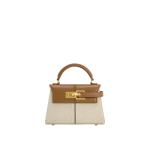 Dames Elise Top Handvat Tas, Bruin Canvas, Small