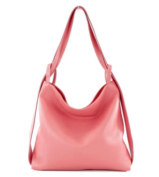 - T192 - ital. Dames rugzak tas 2-in-1 leer, Bubble rubber., Large
