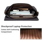 VASCHY Schoudertassen voor dames en heren, vintage, waterafstotend, gewaxt canvas, voor 14, 15,6, 17 inch, laptop, aktetas, schoudertas, laptoptas met gevoerde schouderriem