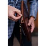Groot Leren Herenhandtas Clutch tas Heren Polstas Handgemaakt Italiaanse Volnerfleer, Bruin