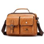 CHDWEY Umhängetaschen für Herren Mode Mens Messenger Bag Vintage Mann Tasche Pu. Leder Satchel Umhängetasche Männliche Crossbody Taschen Designer Große Handtasche(Auburn)