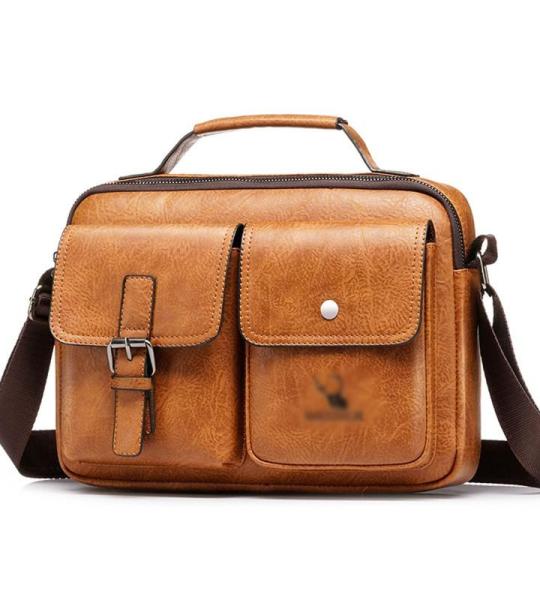 CHDWEY Umhängetaschen für Herren Mode Mens Messenger Bag Vintage Mann Tasche Pu. Leder Satchel Umhängetasche Männliche Crossbody Taschen Designer Große Handtasche(Auburn)