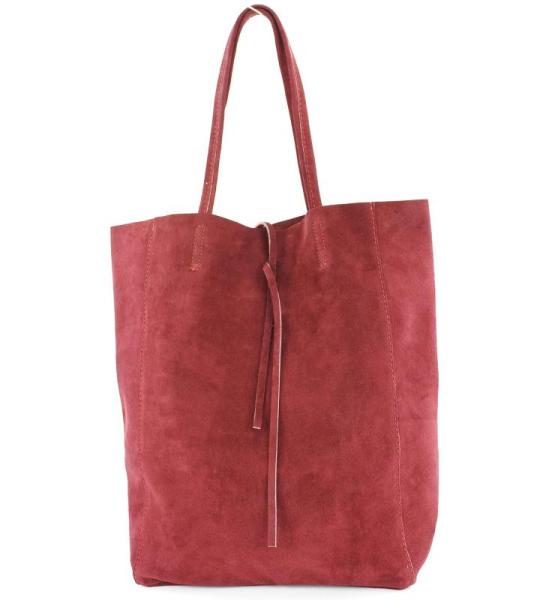 Modamoda T163 Shopper, tas, van leer, groot, met binnenvak, Large
