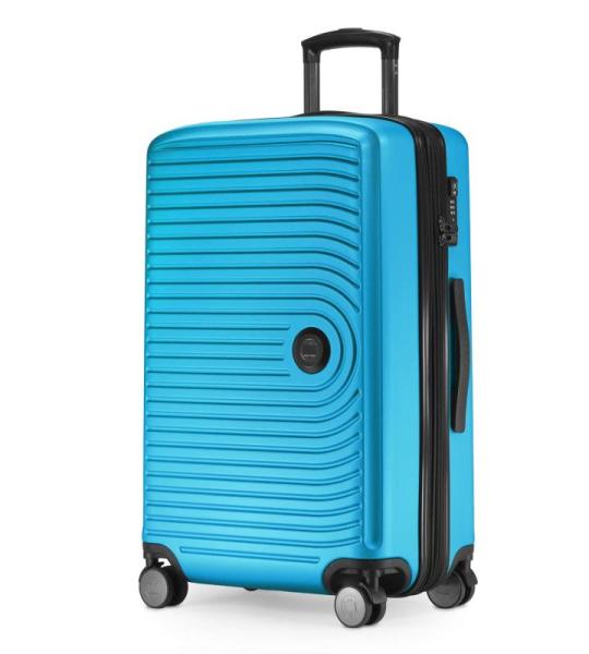 Hauptstadtkoffer Rolkoffer, middelgroot/groot, harde schaal van ABS, 4 rubberen zwenkwielen, voldoet aan TSA-eisen Mitte, blauw