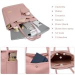 Tas dames shopper, met portemonnee grote canvas schoudertas met ritssluiting grote handtas stof boodschappentas voor werk en school onderweg, roze, Eén maat, shopper