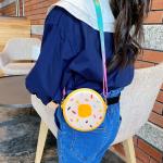 UnoSheng Schulterriemen Für Taschen Kurz Kinder-Umhängetasche, rund, Regenbogen-Druck, Mädchen, verstellbar, mehrfarbig, Umhängetasche für die Schule Objektiv Taschen 50 Mm