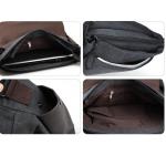 Heren Canvas Schoudertas Schouder PU Leer Crossbody Vrije Tijd Man Reistassen Casual Fashion Mans Bag Cross Body A (C)