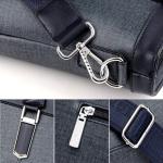 CHDWEY Umhängetaschen für Herren Canvas Leder Messenger Bag, Herren Aktentasche für Reisebürogeschäft, passend für 14 Zoll Laptop (Schwarz, Blau) Geeignet für Arbeit/Schule/