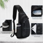 Waterdichte Sling Bag voor mannen vrouwen, lichtgewicht borst schoudertas met verstelbare riem, cross body tassen & rugzak voor reizen, wandelen, hardlopen, fietsen, Grijs