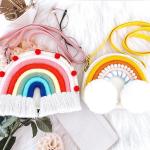 PACKOVE Kinderrugzak regenboog rugzak schoudertas draagtas organizer-tas hangende opbergtas meisjes schoudertassen voor schoudertassen portemonnee voor meisjes