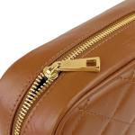 , Dames schoudertas, gewatteerd, van echt leer, gemaakt in Italië, model Nora, kleine tas met ketting schoudertas clutch voor dames, elegant meisje, Leer.