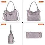 BAIGIO 2-delige handtassen voor dames, schoudertas, grote shoppertas, PU-leer, schoudertas, draagtas, hengseltas, cadeau, tote bag set met portemonnee, ritssluiting, voor kantoor, 