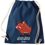 ShirtInStyle Kinder Turnbeutel, lustige Tiere Wildschwein, Wechselwäsche mit Wunschtext, Kinder, Tiere Zoo Kindertag Beutel