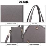 Handtassen voor vrouwen Tote tas PU lederen schoudertas 3 stuks tas, Grijs