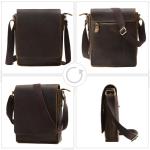 Leathario Leren schoudertas voor heren, messgerbag, leren tas voor business, retro