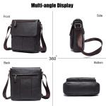 Vintage schoudertas leer heren tas om te hangen dames schoudertas echt leer polstas crossbody bag werktas messenger bags cadeau voor mannen, bruin, L