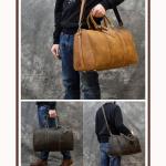 Retro herenhandtas, grote capaciteit, reistas, bagagetas, schoudertas, diagonale tas, herentas (C 22 x 45 x 27 cm)