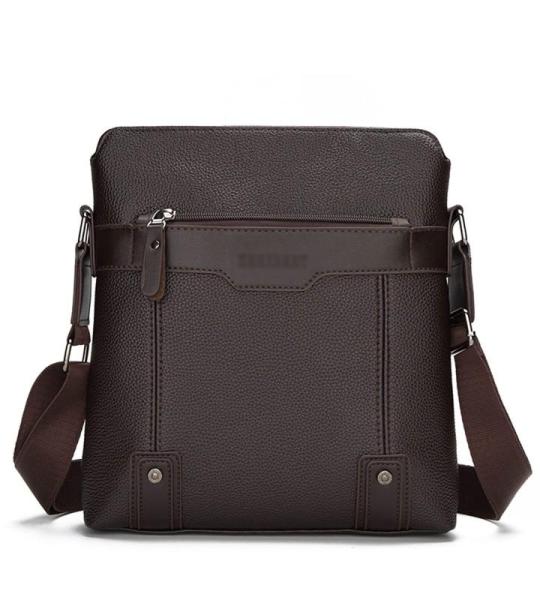 CHDWEY Umhängetaschen für Herren Business-Schultertasche for Mans Vintage Mann-Taschen Pu. Leder Schultertaschen Mode Männer Messenger Bag(Bruin)