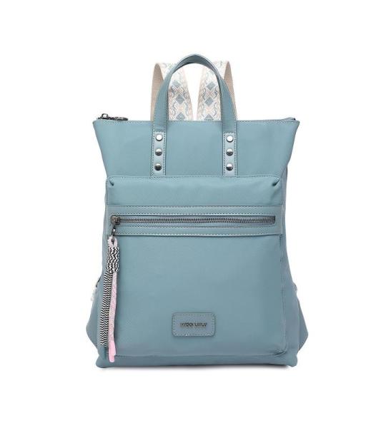 Dames Rugzak Mode Reisrugzak Lichtgewicht PU Schoudertas Vrouwen Waterdicht Casual Dagrugzak met Boho-chique Banden (Blauw)