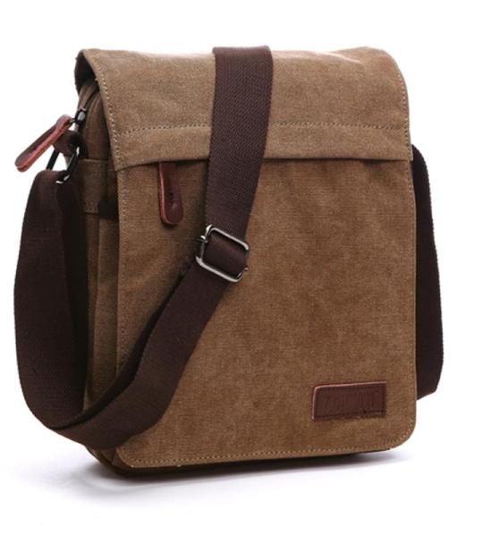 Outreo Heren-schoudertas, retro, schoudertas, vintage, aktetas, van canvas, boodschappentas, voor school, laptop, vrije tijd, beurs, handtas