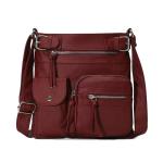 Lichtgewicht Schoudertas Handtassen Schoudertassen Vrouwen Draagtas Schoudertas PU Leer Waterdicht Tiener Draagbare Portemonnee Reizen Werk School Telefoon Crossbody Bag, Rode wijn