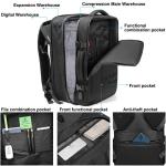 Vacpack Rugzak, 16 Gallon Uitzetbare Vacuümrugzak met Verzegeld Compressiesysteem voor Reis, Airback Carry On, Zwart-met luchtpomp, L