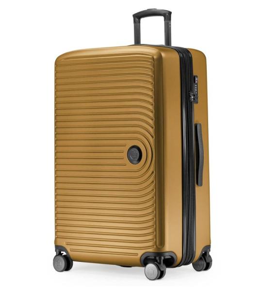 HAUPTSTADTKOFFER Midden grote harde koffer, TSA, 4 wielen, check-in bagage met 8 cm volumevergroting, 77 cm, 130 liter, grafiet, herfst goud, kofferset