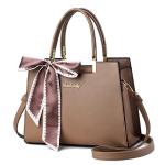 Ruime Mode Womens Totes Handtas Satchel Schoudertas Lichtgewicht Top Handvat Tas PU Lederen Crossbody Tas, Kaki