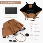 Handtas Tote Bag kunstleer grote capaciteit shopper tas schoudertas grote hengseltas shopping bag met twee meerval haren draagtas voor winkelen zwart, A4-bruin gematteerd